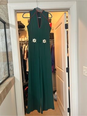 Fashion Nova Emerald Green Wide Leg Jumpsuit Medium NWOT